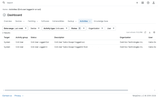 Login Event Auditing