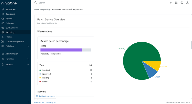 Patch Verification Reporting