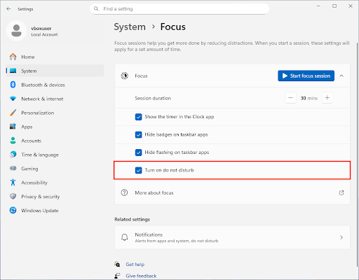 Turn on do not disturb option
