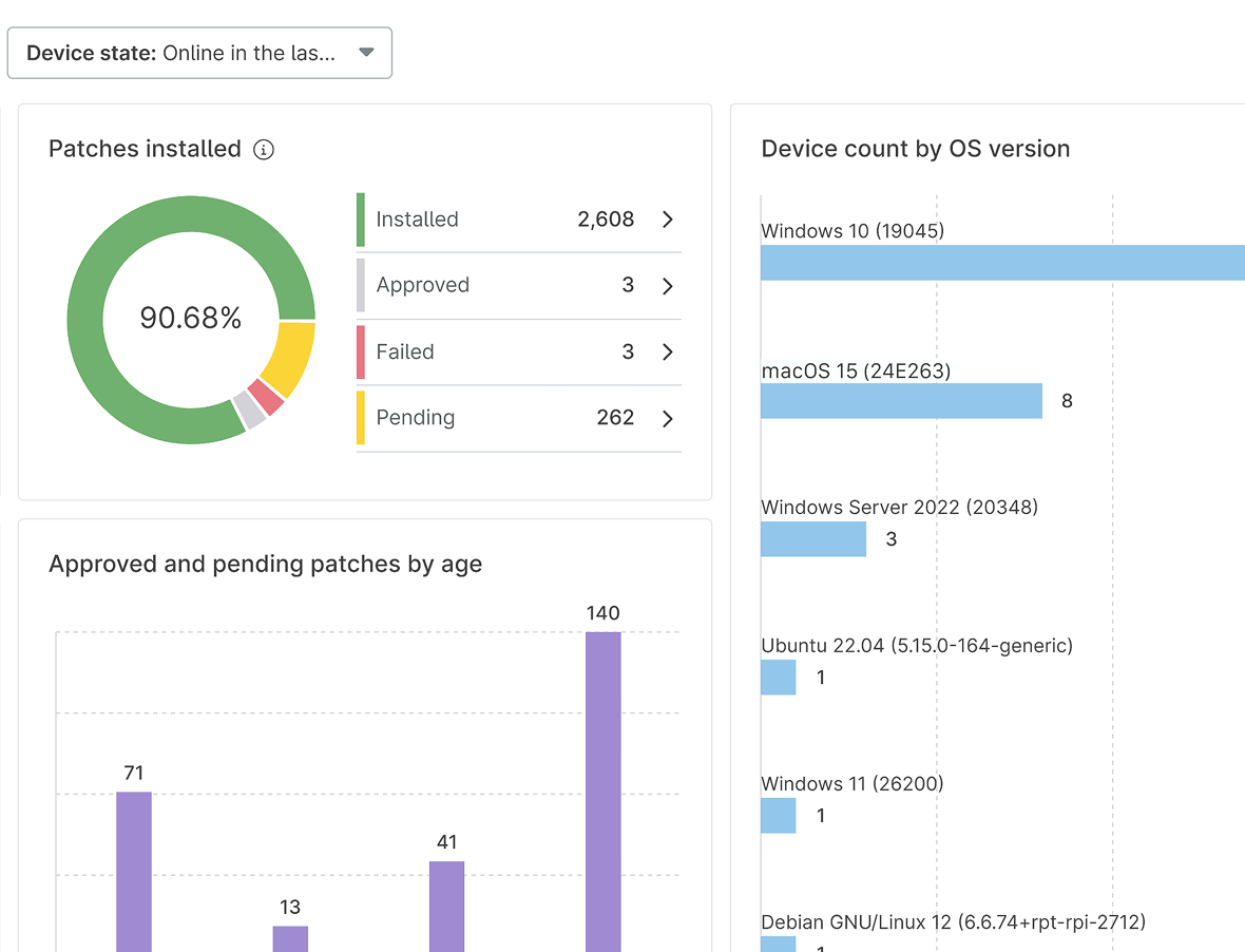 NinjaOne dashboard showing Multi OS Patching