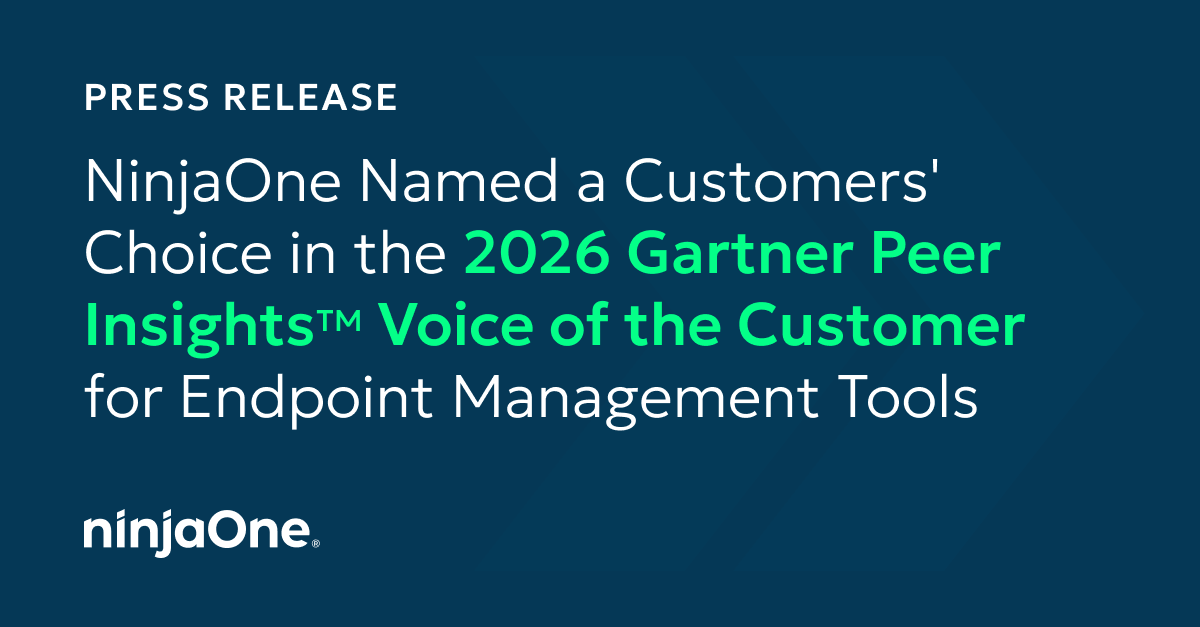 NinjaOne eleita a “Escolha dos Clientes” no relatório “Voice of the Customer” do Gartner Peer Insights 2026