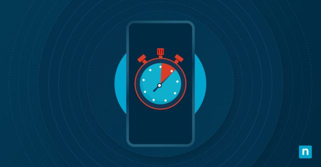 Illustration of an Android device with a stopwatch representing How to Update or Disable Screen Timeout on Android