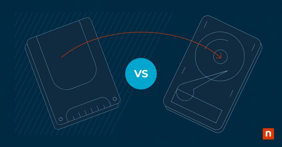 Illustrazione di un SSD e di un HDD