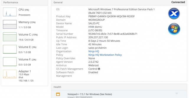 User-idle-time in NinjaOne dashboard