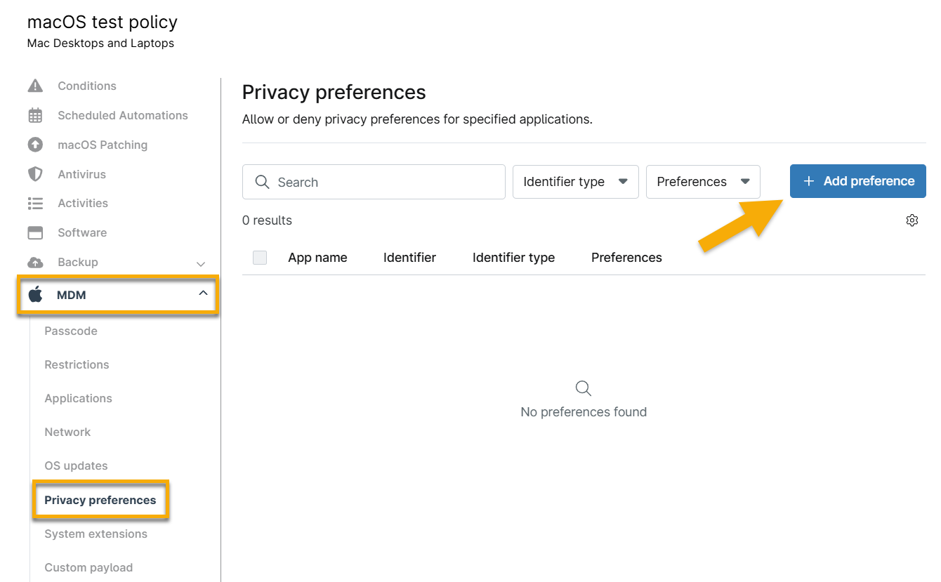 NinjaOne MDM: Privacy Preferences for Apple macOS - NinjaOne