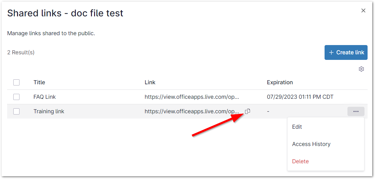 Outil de documentation NinjaOne : liens publics et partagés - NinjaOne