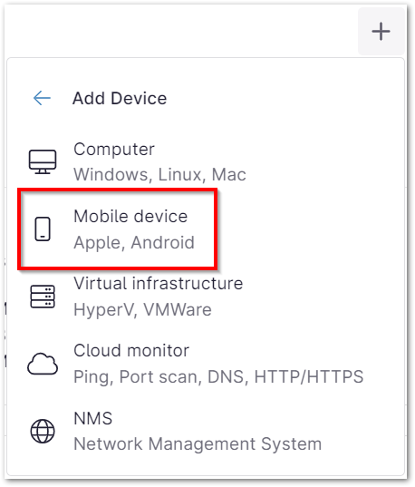 MDM: Aggiunta di un dispositivo mobile Android a