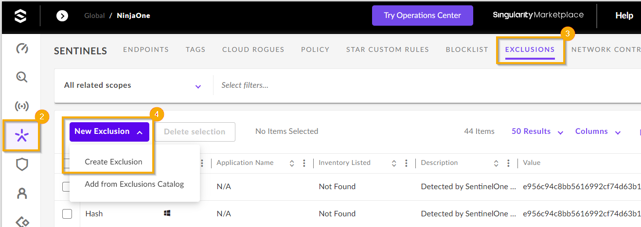 Sentinel One Process Exclusions Solución de problemas de SentinelOne: Componente NinjaOne detectado ...