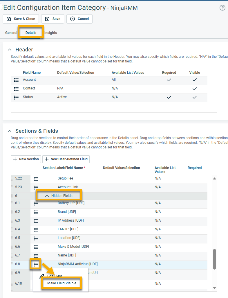 Fix Missing Synced Fields in Autotask Configuration Items - NinjaOne