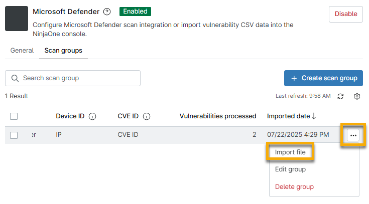 Microsoft Defender Vulnerability Importer