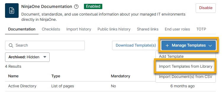 Configuración de las herramientas de NinjaOne Documentation - NinjaOne