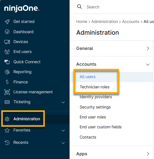 NinjaOne Platform: Permission Settings for Technicians - NinjaOne